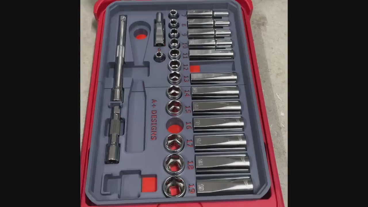 STL*** Packout insert for 3/8 Metric socket set for 48-22-9508 Milwaukee Packout*** STL ONLY